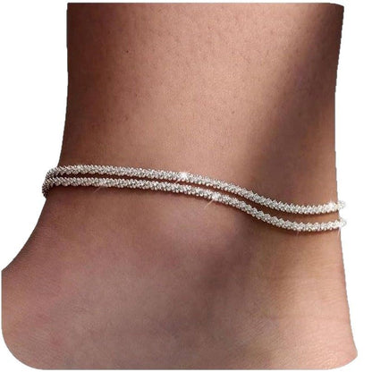 Ankae Sparkly Cuban Anklet