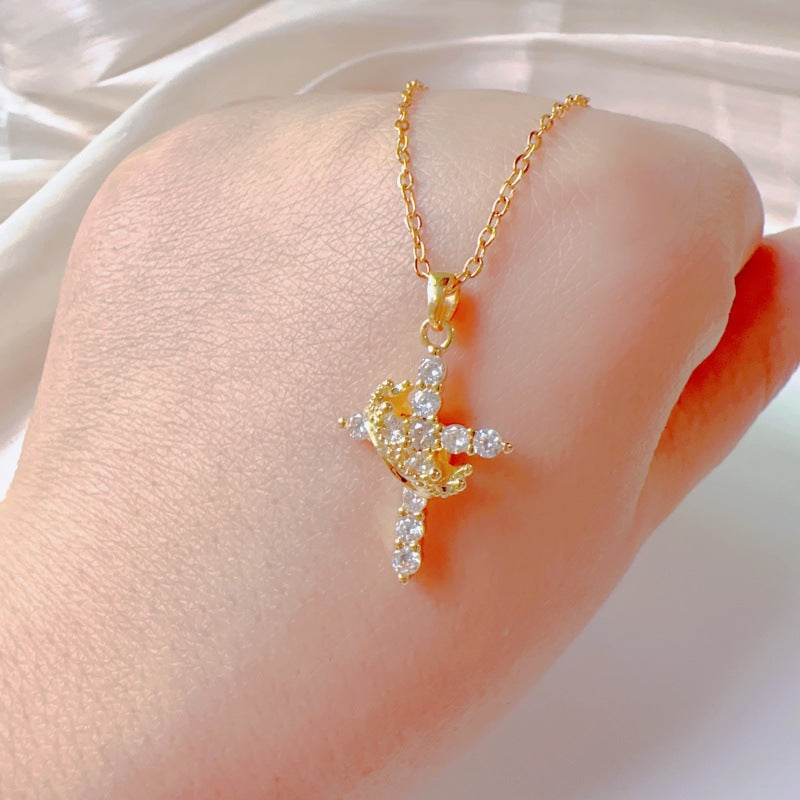 Ankae Cross Pendant Necklace